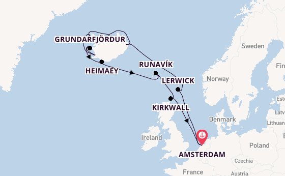 Arctica vanaf Amsterdam, Nederland met de Zuiderdam