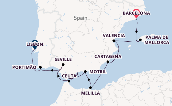 Mediterranean Sea from Barcelona, Spain with the Azamara Journey