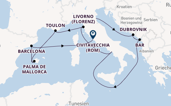 Westliches Mittelmeer ab Ravenna, Italien auf der Norwegian Prima