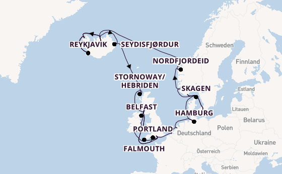 Britische Inseln ab Southampton, Großbritannien auf der Regal Princess