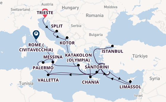 Mediterranean Sea from Trieste, Italy with the Enchanted Princess