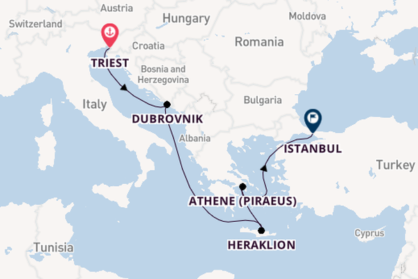 Middellandse Zee vanaf Triëst, Italië met de Seven Seas Voyager