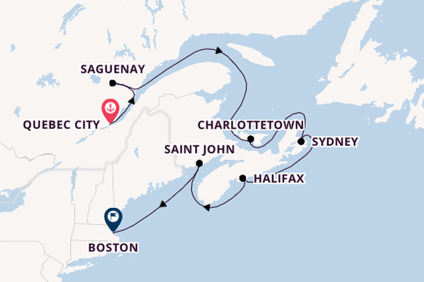 New England from Quebec City, Quebec, Canada with the Sapphire Princess