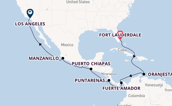 Midden-Amerika vanaf Fort Lauderdale, Verenigde Staten met de Island Princess