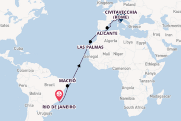 19daagse cruise met het MSC Seaview vanuit Rio de Janeiro