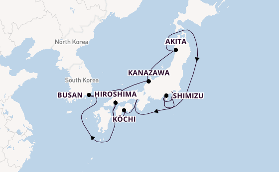 Japan vanaf Yokohama (Tokio), Japan met de Mein Schiff 6