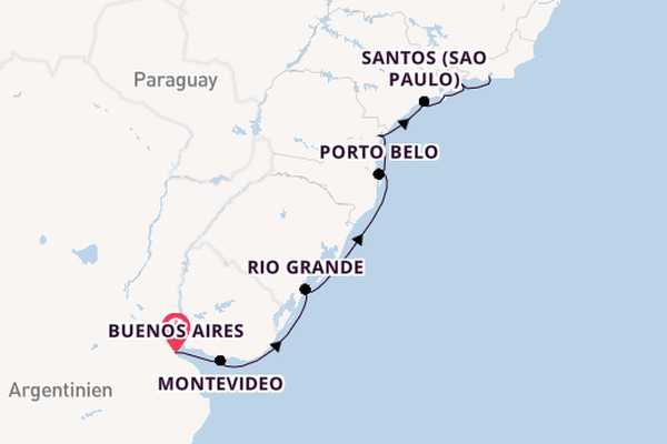 Südamerika ab Buenos Aires, Argentinien auf der Azamara Quest