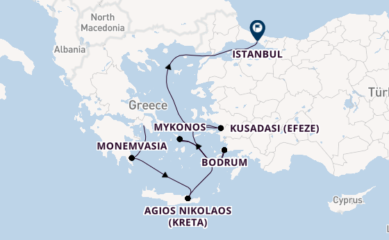 Oostelijke Middellandse Zee vanaf Athene (Piraeus), Griekenland met de Seabourn Ovation
