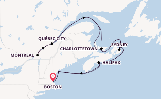 East Coast USA from Boston, Massachusetts, USA with the Volendam
