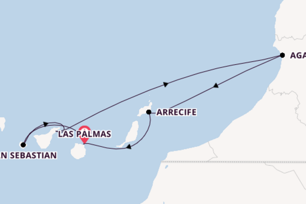 Canarische Eilanden vanaf Las Palmas, Gran Canaria met de Mein Schiff 7