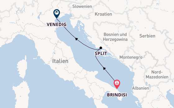 Mittelmeer ab Brindisi, Italien auf der MSC Armonia 