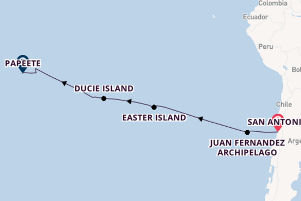 Polynesia from San Antonio, Chile with the Seabourn Pursuit