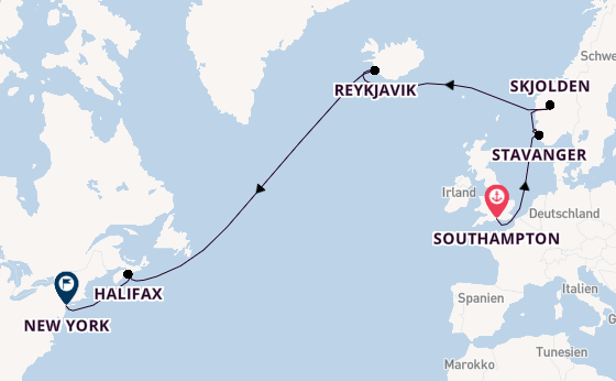 Transatlantik ab Southampton, Großbritannien auf der Majestic Princess