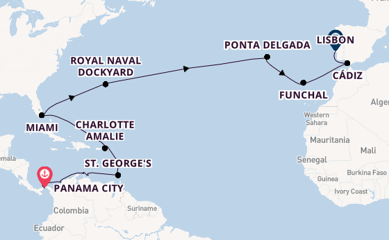 Transatlantic from Panama City, Panama with the Seven Seas Prestige