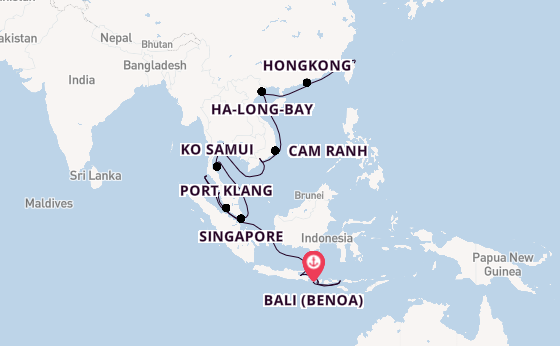 Zuidoost-Azië vanaf Bali (Benoa), Indonesië met de Seven Seas Explorer