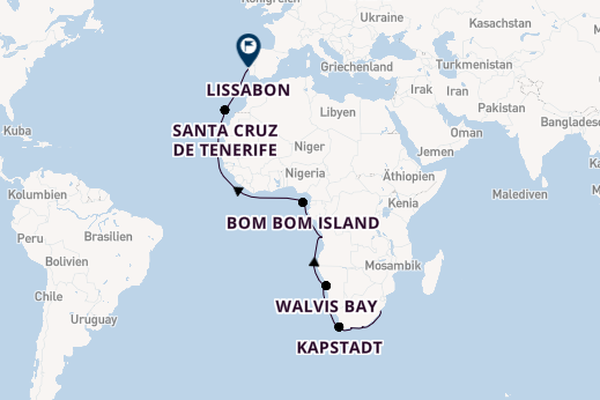 Afrika ab Durban, Südafrika auf der VASCO DA GAMA