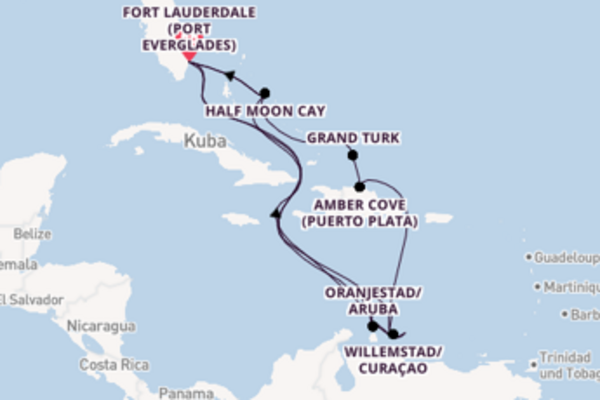 Entdecken Sie 18 Tage Willemstad/Curaçao und Fort Lauderdale (Port Everglades)
