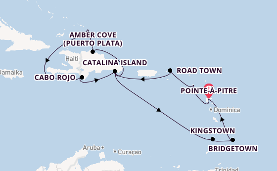 Karibik ab Pointe-à-Pitre, Guadeloupe auf der Costa Fascinosa