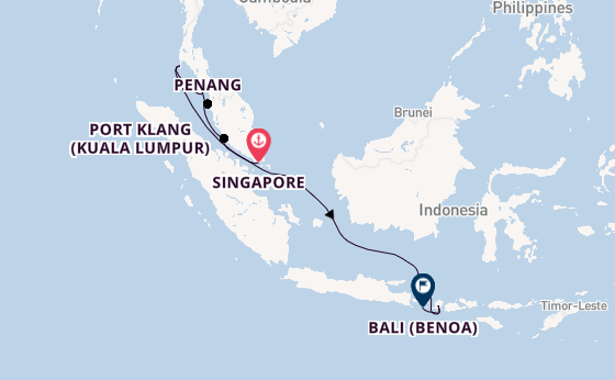 South East Asia from Singapore, Singapore with the Celebrity Millennium