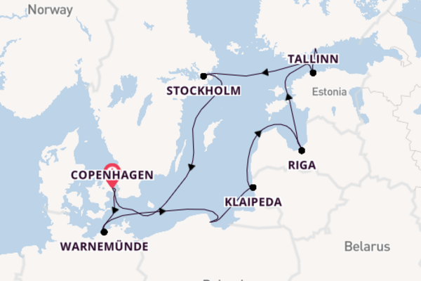 Baltic Sea from Copenhagen, Denmark with the MSC Poesia