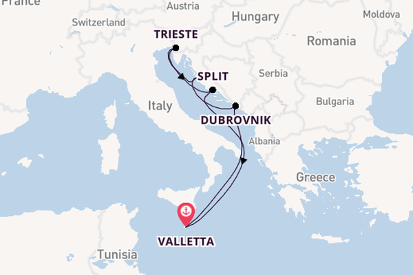Mediterranean from Valletta, Malta with the Azura
