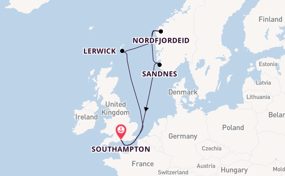 Norway from Southampton, England with the MSC Meraviglia