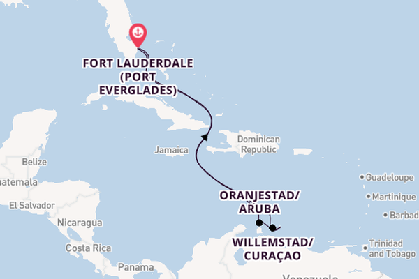Southern Caribbean from Fort Lauderdale (Port Everglades), Florida, USA with the Celebrity Silhouette