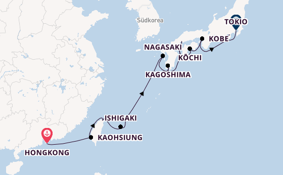 Ostasien ab Hongkong, China auf der Norwegian Jade