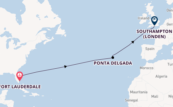 trans-Atlantisch vanaf Fort Lauderdale, Verenigde Staten met de Queen Anne
