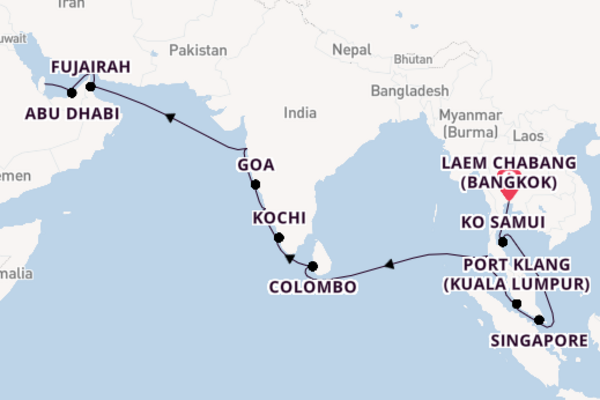 Sailing from Laem Chabang (Bangkok) to Doha