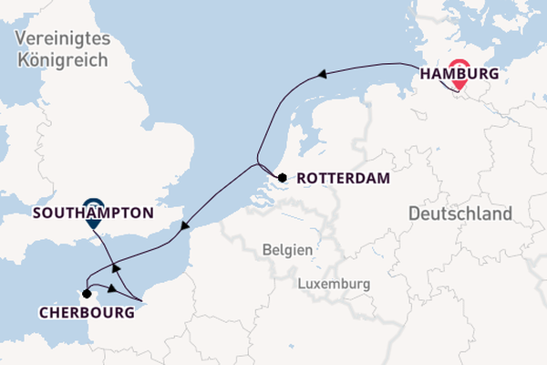 England ab Hamburg auf der MSC Preziosa