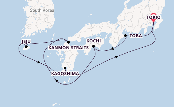 Japan vanaf Tokio, Japan met de Sapphire Princess