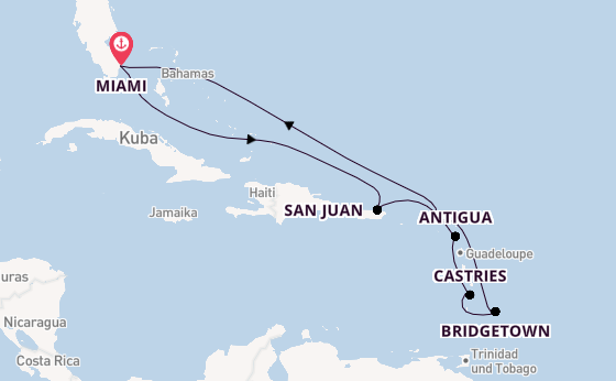 Karibik ab Miami auf der Queen Elizabeth
