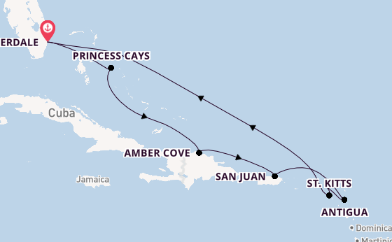 Caribbean vanaf Fort Lauderdale, Verenigde Staten met de Enchanted Princess