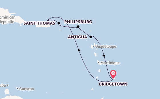 Caribbean from Bridgetown, Barbados with the Emerald Princess