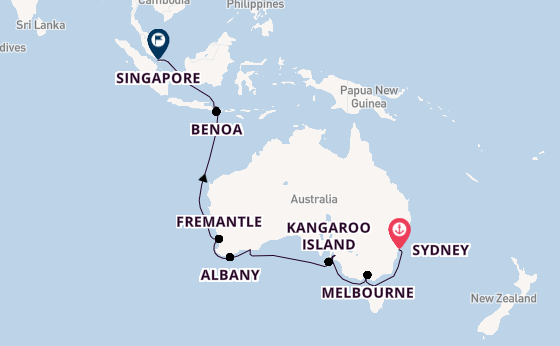 Australië vanaf Sydney, Australië met de Norwegian Spirit