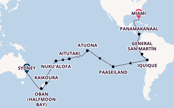 Transpacifisch vanaf Miami, Verenigde Staten met de Seabourn Quest