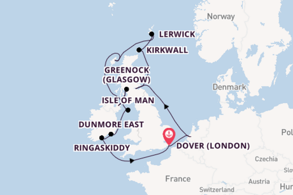 15 day cruise with the Nieuw Statendam to Dover (London)