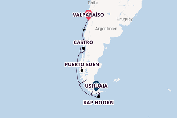Transatlantik ab Valparaíso, Chile auf der MS Fridtjof Nansen
