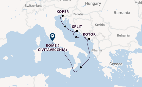 Mediterranean Sea from Trieste, Italy with the Brilliance of the Seas