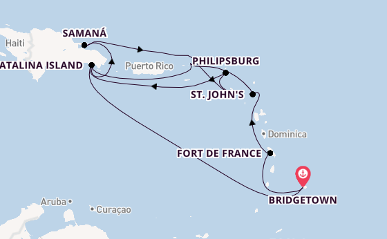 Caribbean from Bridgetown, Barbados with the MSC Opera