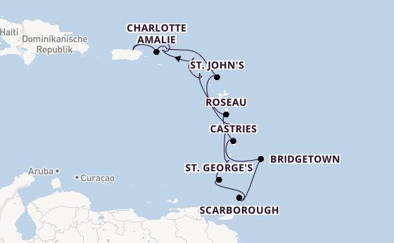 Karibik ab San Juan, Puerto Rico auf der Azamara Quest
