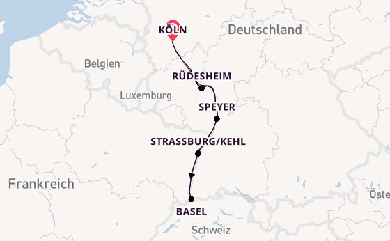 Rhein ab Köln, Deutschland auf der Alisa