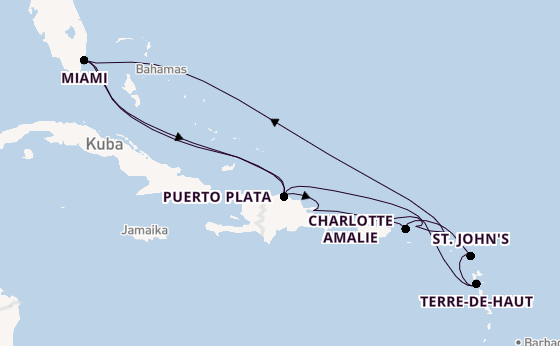 Karibik ab San Juan, Puerto Rico auf der Explora III
