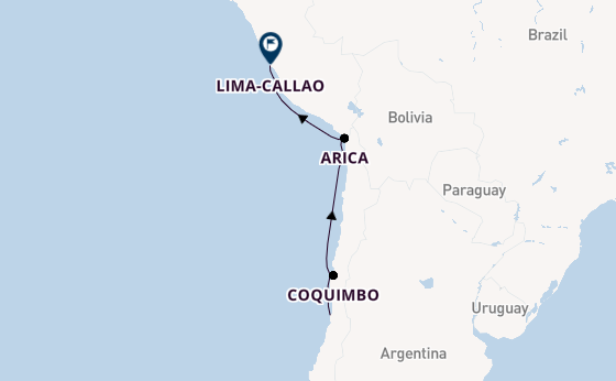 Zuid-Amerika vanaf Valparaíso, Chili met de Seven Seas Mariner