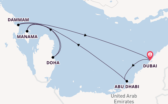 Persian Gulf from Dubai, United Arab Emirates with the EXPLORA I