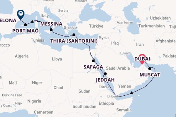 Middellandse Zee vanaf Dubai, Verenigde Arabische Emiraten met de Vista