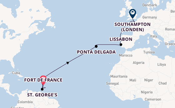 Caribbean vanaf Fort de France, Martinique met de MSC Meraviglia