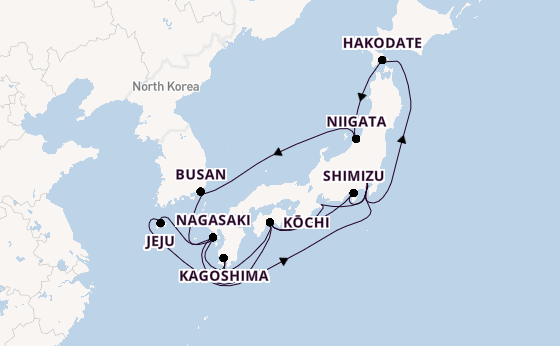 Japan from Tokyo, Japan with the Diamond Princess