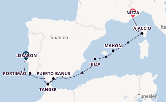 Westliches Mittelmeer ab Nizza, Frankreich auf der Royal Clipper